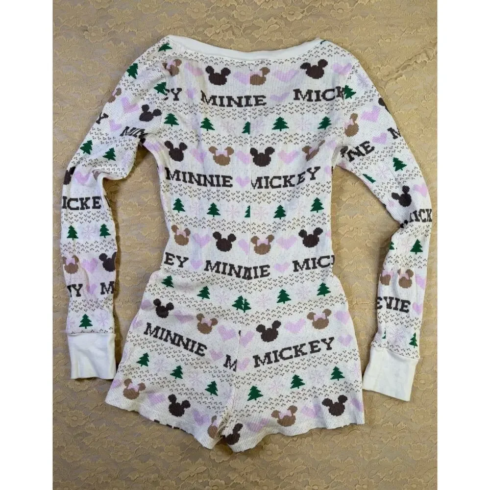 Disney Thermal Henly Romper | Mickey & Minnie Winter PJ Bodysuit - Picture 5 of 6